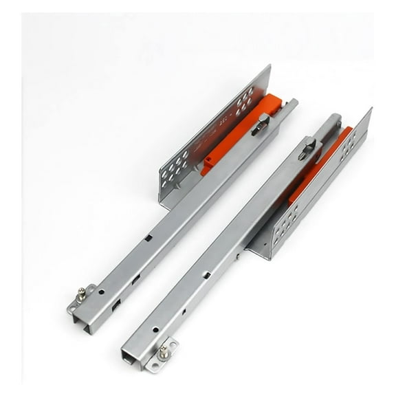 2-fold Half Rebound Press Push To Open Undermount Drawer Slides,Hidden Slide Drawer Slide Runners Extention Ball Bearing Drawer Runners Rolle