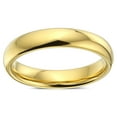 thumbnail image 2 of Bling Jewelry Mens Plain Dome 4MM Wedding Band Ring Black Silver Rose Gold Titanium Comfort Fit, 2 of 3