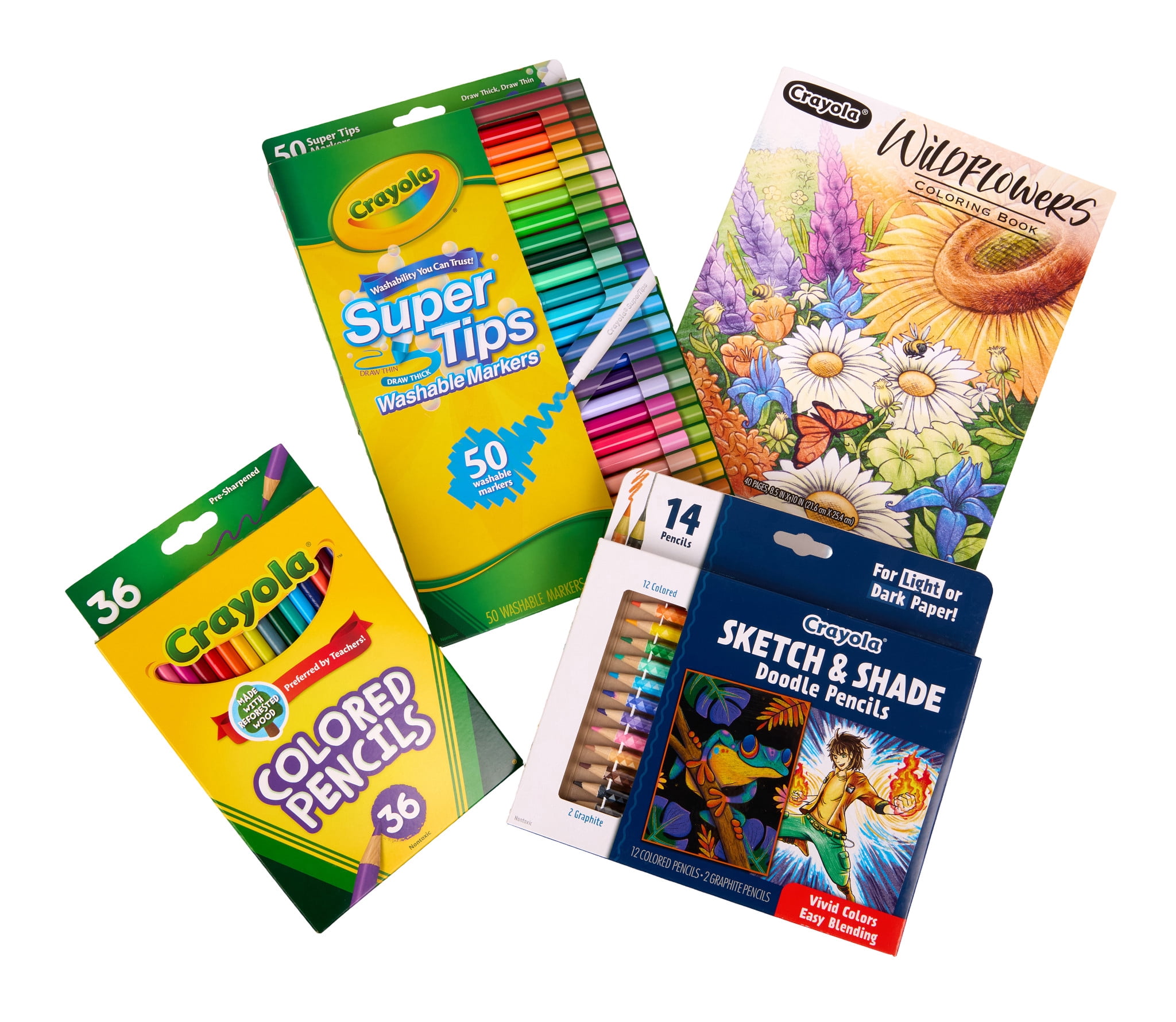 Crayola Deluxe Wildflower Adult Coloring Kit, 130+ Pcs, Arts and Crafts Activity, Gift for Teens & Adults, Ages 9+