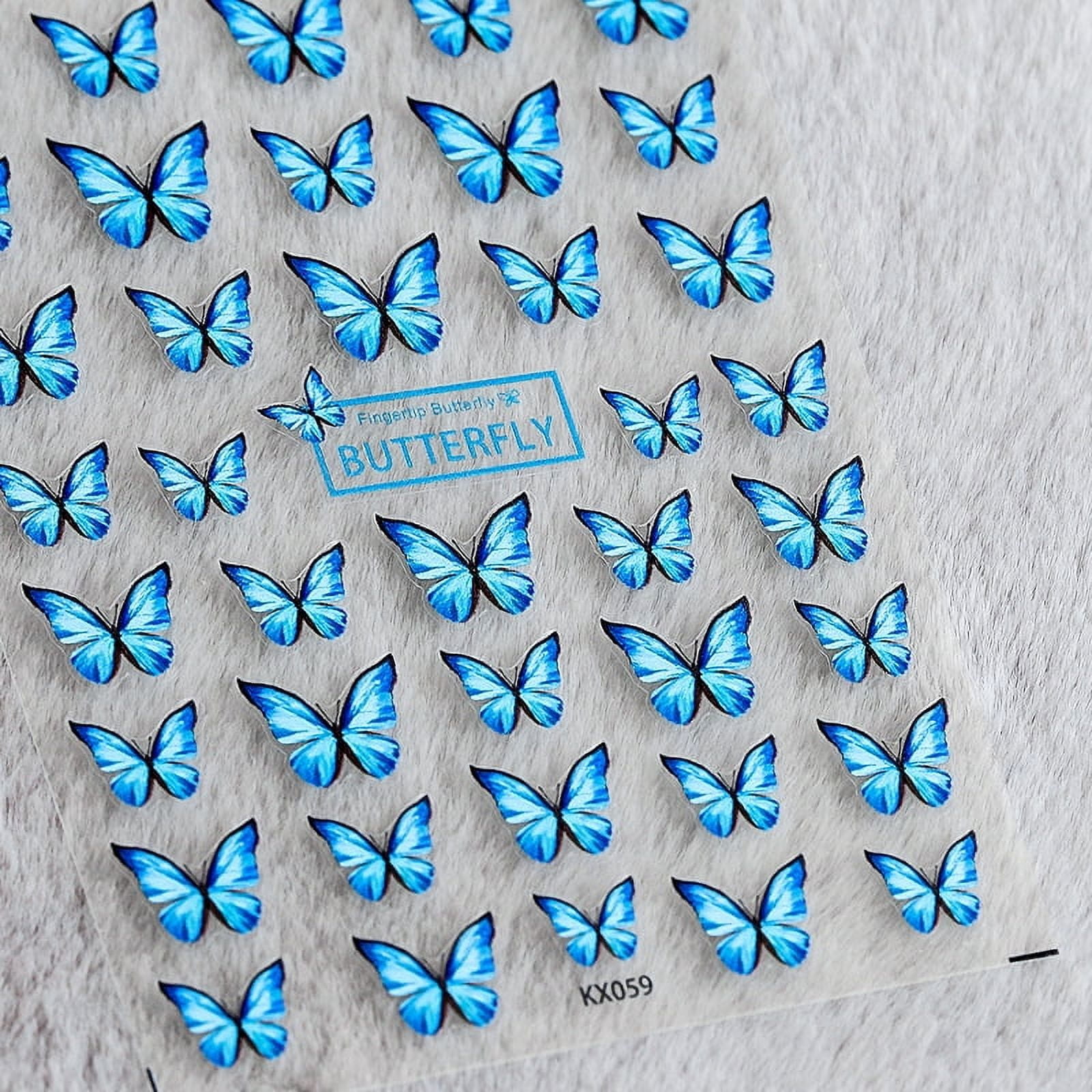 1pcs 5D Fashion Butterfly Nail Art Stickers Kawaii Black Blue Butterfly Nail Decoration Decals Transfer Self Adhesive Slider DIY