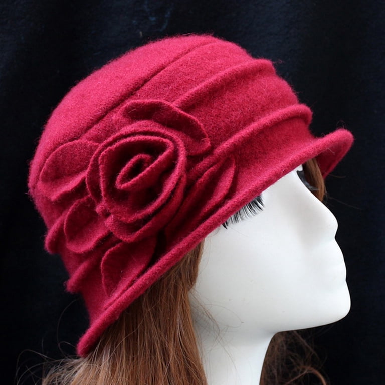 Vintage Elegant Red Women\'s Hat Wool Cloche Hat Red Cloche Hat Vintage Cloche Hat 1920 main image 4