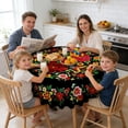 thumbnail image 5 of Mexican Floral Tablecloth for Dining Table, Rectangle and Round Size with Scalloped Edge, Vibrant Colorful Folk Art Pattern Table Cover (Watermelon Red,Rectangle 152 x 152 cm), 5 of 8