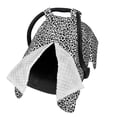 thumbnail image 2 of Honeii Black Leopard print 2-in-1 baby car seat canopy doubles as a nursing cover, fitting both genders & measuring 39x27.5in, 2 of 7