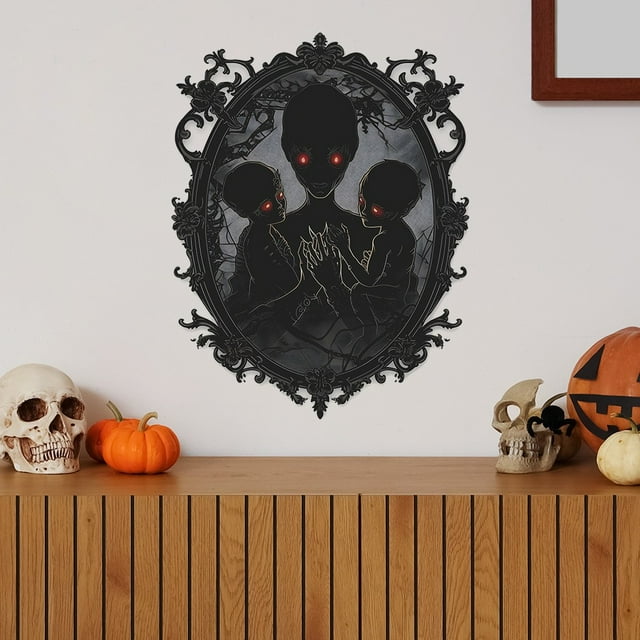 Xihbxyly Pegatina de Espejo de Fantasma de Halloween, Diseño de Temática Aterradora, Fácil de Despegar y Pegar, Decoración Festiva de Pared, para La Entrada o El Dormitorio, Material Ecológico y Segu