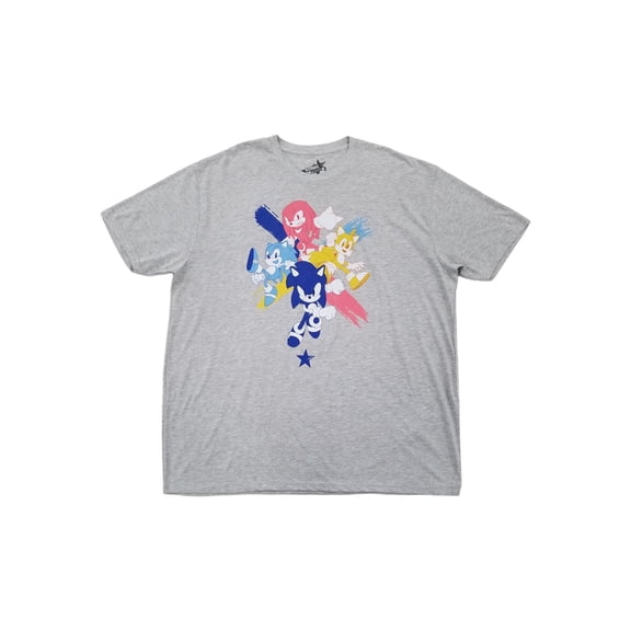 Sonic the Hedgehog Mens Heather Gray Sonic Forces Video Game T-Shirt 2XL