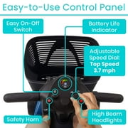 Vive 4 Wheel Battery Powered Mobility Scooter - Electric Transport Chair- Compact Heavy Duty Mobile for Travel, Adults, Elderly with Basket and Charger Included, Red