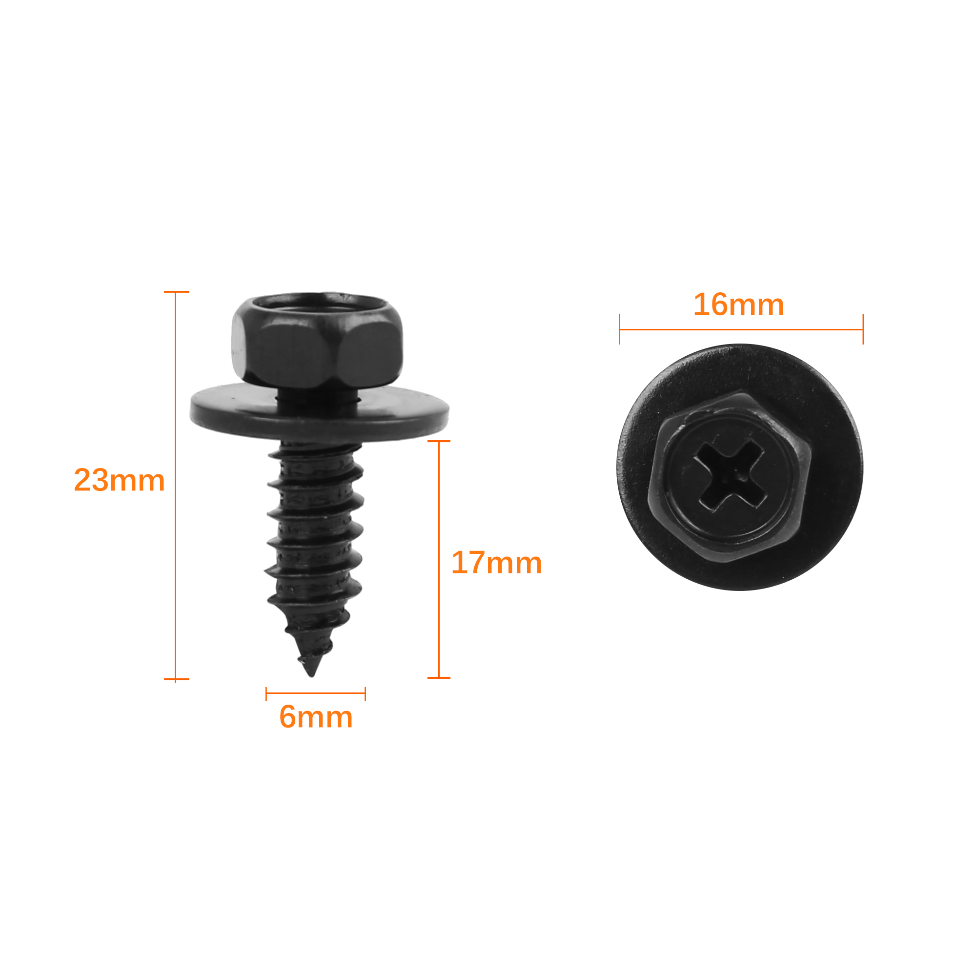 Unique Bargains 30 Pcs Car Screw Bolt Retainer Black Metal for Toyota