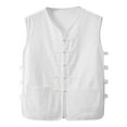thumbnail image 6 of Daolelai Men's Cotton and Linen Tang Suit Vest, 6 of 6