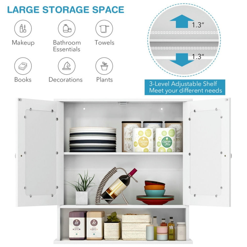 Finihen Bathroom Wall Cabinet, Wall Mounted Bathroom Mirror Cabinet, Bathroom Wall Mount Mirror Cabinet Organizer, for Bathroom, White Finihen Bathroom Wall Cabinet, Wall Mounted Bathroom Mirror Cabinet, Bathroom Wall Mount Mirror Cabinet Organizer, for Bathroom, White