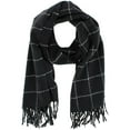 thumbnail image 2 of CTM Adult Grid Pattern Soft Winter Scarf with Fringe, 2 of 4