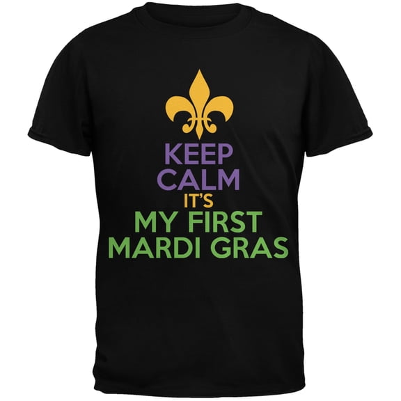 Mardi Gras - My First Mardi Gras Black Youth T-Shirt - Youth Medium