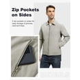 thumbnail image 3 of Chaqueta cortavientos ligera TBMPOY para hombre, gris claro, XXL, 3 of 7