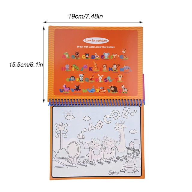 Libro Para Colorear Para Niños, Libro Para Colorear De Agua Pintado Repetidamente Fácil De Transportar Para El Juguete Preescolar Para La Educación Temprana