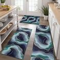 thumbnail image 2 of Blue Green Gold Marble Pattern Kitchen Rugs Sets Of 3,Kitchen Runner Rugs Non Skid Washable,Decorative Kitchen Floor Mats for Kitchen,Sink,Laundry,17"x30"+ 17"x47" + 17"x59", 2 of 6