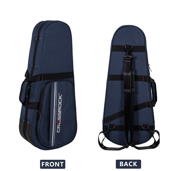 Crossrock Mandolin Foam Case for A & F Style | Lightweight Blue Gig Bag with Plush Interior & Storage (CRP300MAFBL)