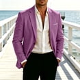 thumbnail image 2 of Tqyyweavej Men's Blazers Slim Fit Two Button Business Casual Suit Jacket Long Sleeve Notch Lapel Suit Sports Coat with Faux Flap Pockets, 2 of 10