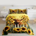 thumbnail image 2 of Homewish Farmhouse Brown Cow Bedding Comforter Set for Teen, Rustic Yellow Sunflower Twin Comforter Sets, Animal Reversible Bedding Set, Super Cozy Room Decor, 2-Piece, 2 of 8