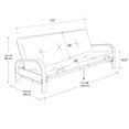 thumbnail image 4 of Cleo Black Metal Arm Full Size Futon Frame with 6” Thermobonded High Density Polyester Fill Mattress, 4 of 8