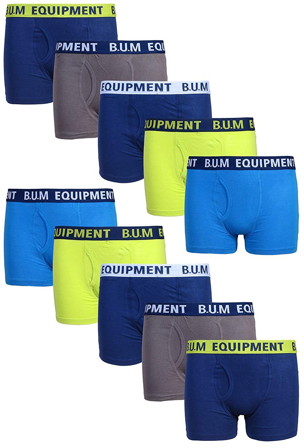 B.U.M. Equipment Boys 10 Pack Solid Boxer Briefs Underwear, Fashion ...