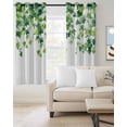 thumbnail image 2 of Country Leaves Blackout Curtains for Bedroom/Living Room, Thermal Insulated Kitchen Curtains, Watercolor Green Leaf Branches Vine Botanical Grommet Darkening Window Treatment Drapes 52"x72"x2, 2 of 8
