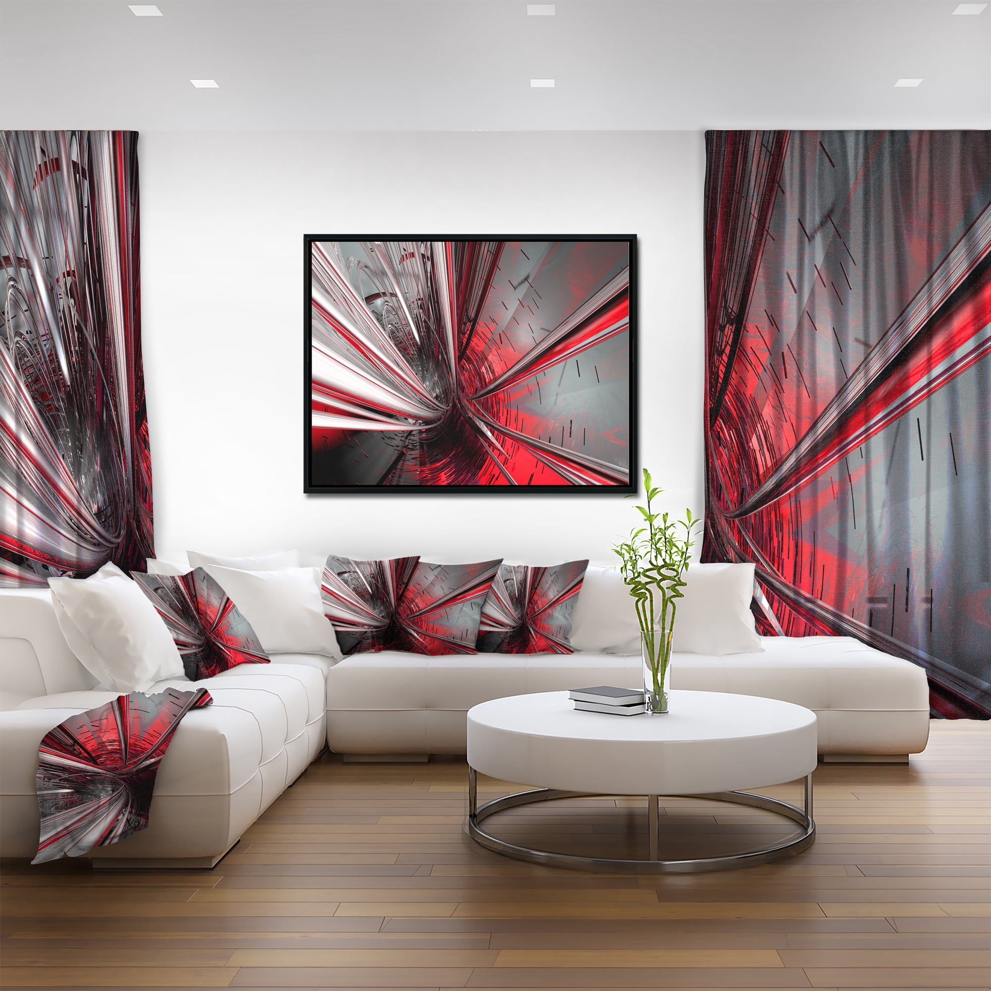 Designart ' Fractal 3D Deep into Middle ' Contemporary Framed Canvas Art Print