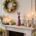 thumbnail image 6 of Easter Decorations Wooden Vintage Style Rabbit Figurine Ornament Available in Four Colors for Shelf Mantel Display, 6 of 6
