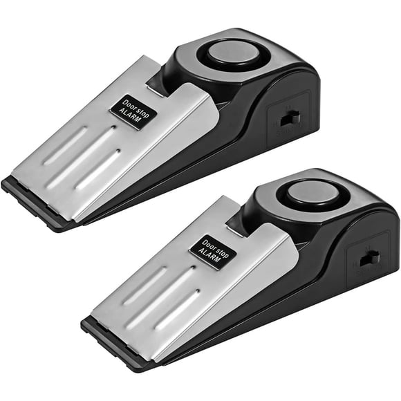 Pack of 3 Door Stop Alarm, with 120DB Siren Door Stop for Traveling, Apartment, Hotel and Home (Black)