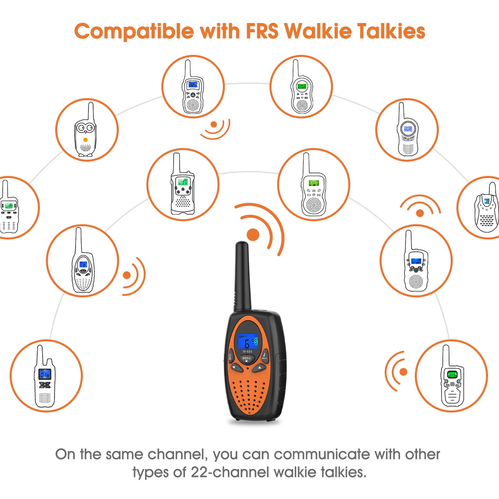 WisHouse M880 Walkie Talkies 2 Pack Orange photo 6