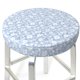 thumbnail image 3 of Balery Gray White Floral Fundas de asiento para taburete de bar redondo de tela de terciopelo ajustables que protegen de arañazos y manchas para sillas de 14 a 17 pulgadas.-12 inch, 3 of 7