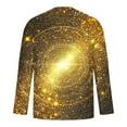 thumbnail image 5 of Ceisia Men's Gold Starburst Print T-Shirt | Slim Long-Sleeve Crewneck Festive Casual Top Gift, 5 of 5