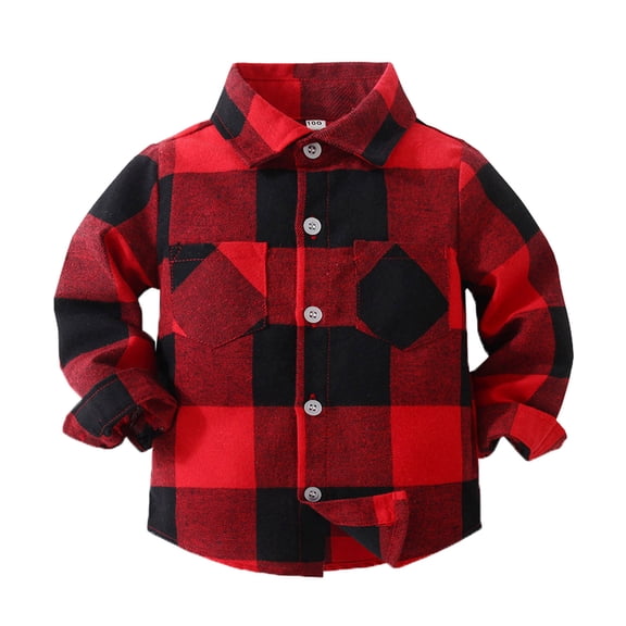 Dress Shirts for Boy Baby Boys Red Dress Shirt Boys Button Down Shirt School Clothes 6-12 Months
