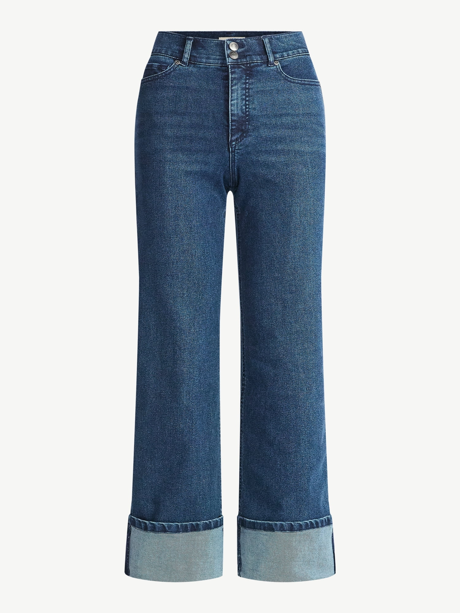 Sofia by Sofia Vergara Women's and Women's Plus Margot Wide Crop Super High Rise Jeans, 27" Inseam, Sizes 0-28
