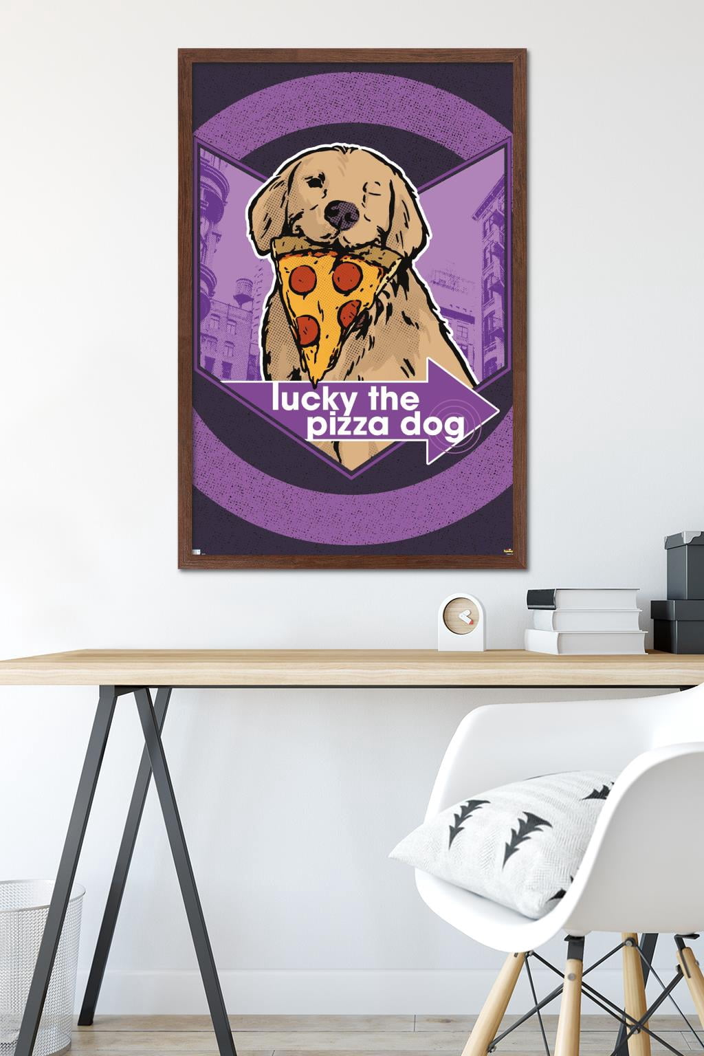 Marvel Hawkeye - Lucky (Pizza Dog) Graphic Wall Poster, 22.375" x 34" Framed