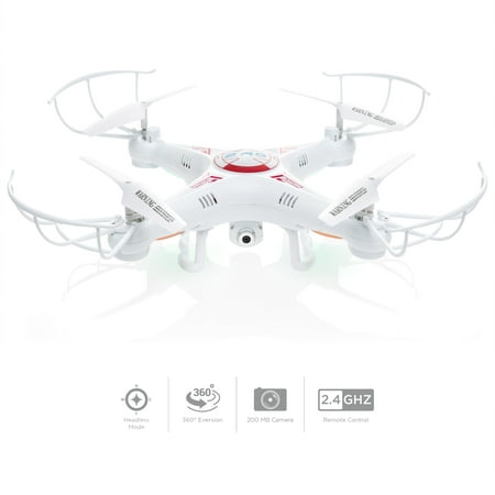 Best Choice Products RC 6-Axis Quadcopter Flying Drone Toy With Gyro and Camera Remote Control LED (Best Off Camera Flash Setup)