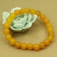 thumbnail image 3 of Natural Yellow Agate Gemstone 8mm Round Beads Stretch Bracelet 7" Unisex, 3 of 5