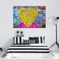 thumbnail image 3 of VELVET Large Banksy Street Decor Poster Canvas Graffiti Wall Art I Loved You Yellow Love Heart Wall Art Canvas Prints and Painting Home Wall Decor Office Graffiti Art Easy to Hang 10x8inch Framed, 3 of 6