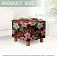 thumbnail image 5 of Jiueut Hibiscus Palm Leaf Print Ottoman Slipcover, Jacquard Polyester Stretch Fabric Square Folding Storage Stool Ottoman Cover Furniture Protector for Indoor Living Room, 5 of 7