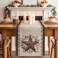 thumbnail image 2 of Table Runner 70 Inches Long for Kitchen Dining, Texas Star Vintage Dresser Scarf Farmhouse, Dining Table Decorations for Wedding/Parties, Brown Retro Art Red Berry Farmhouse 13 x 70 In, 2 of 8