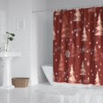 thumbnail image 2 of Red Christmas Tree Pattern Shower Curtain 72"x84" ,Bathroom Decorative Shower Curtains Set with 12 Hooks,Modern Waterproof Washable Shower Curtain, 2 of 6