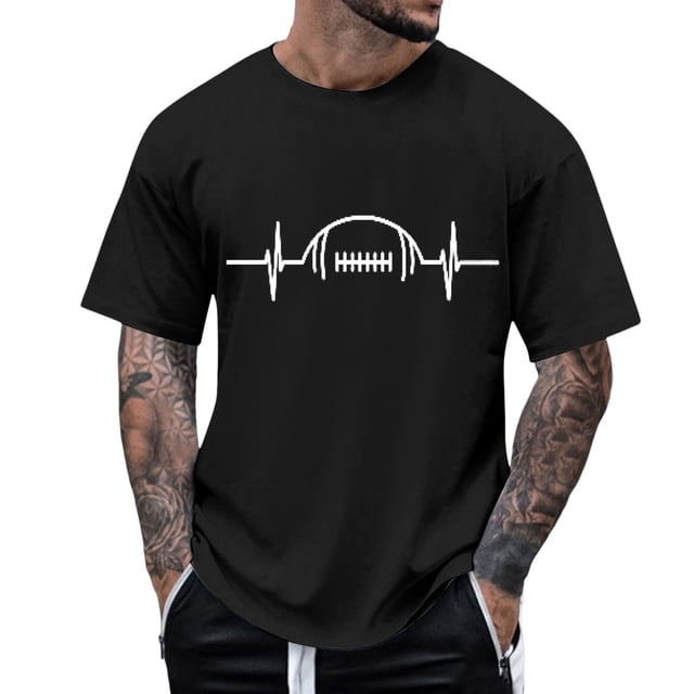 Camisetas para hombre, informales, suaves y cómodas, de algodón con estampado pequeño, cuello redondo y mangas cortas.