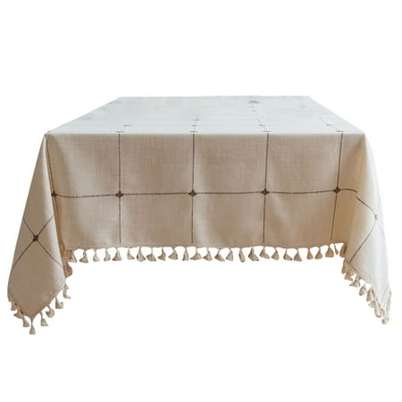 

Baiwo Decorative Tablecloth Dust-proof Polyester Rustic Charming Tableware Mat Household Supplies