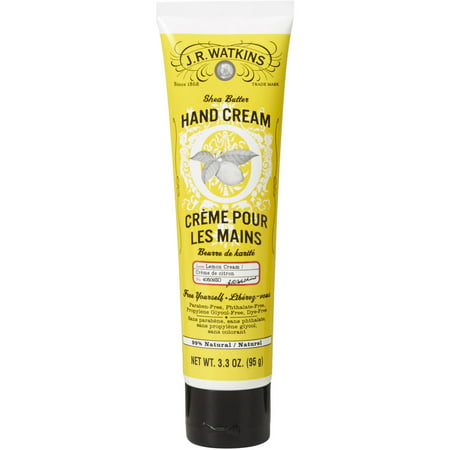 J.R. Watkins Natural Shea Butter Hand Cream, Lemon Cream, 3.3 Oz (Best Natural Hand Cream)