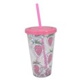 thumbnail image 1 of Vaso para agua de 450 m con popote popote y diseño de fresas Valtari Vaso para agua con popote y diseño de fresas con Glitter, 1 of 3