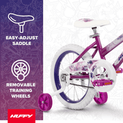 Huffy 16 Sea Star Kids Bike, Fits Riders 42 - 48, Purple, Youth, Girls