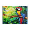 thumbnail image 3 of Colorful Parrot in Nature 80''x58'' Extra Large Plush Memory Foam Rug, Soft, Absorbent, Non Slip, 3 of 7