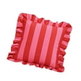 thumbnail image 4 of Elegant Ruffled Trim Pillow Case Striped Design Throw Pillowcase Sqare Cushion Cover For Living Room Sofa Decors, 4 of 8
