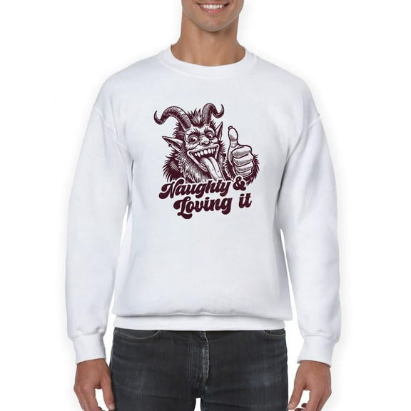 Naughty Krampus Humor Creepy Christmas Men's Sweatshirt
