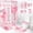 Pink, variant on Dznils Pink Floral Shower Curtain Sets with Rugs, 16pc Butterfly Bathroom Curtain Set, 72" x 72"