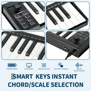 MIDI Keyboard 37 Key Gift Set, USB MIDI Controller, ABS Keyboard with DAW Integration, 8 Drum Pads, 8 Knobs & OLED Display