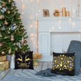 thumbnail image 4 of Juego de 6 fundas de almohada navideñas de 18 x 18 pulgadas, fundas de almohada decorativas de felpa negra y dorada con patrón de alce de corona navideña para el hogar, sofá, decoración navideña Ormromra WMPH-1596, 4 of 8
